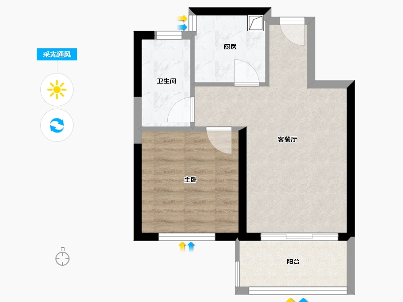 浙江省-台州市-翠语华庭-45.61-户型库-采光通风