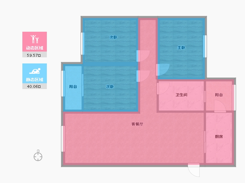 广东省-深圳市-景贝南住宅区-88.95-户型库-动静分区