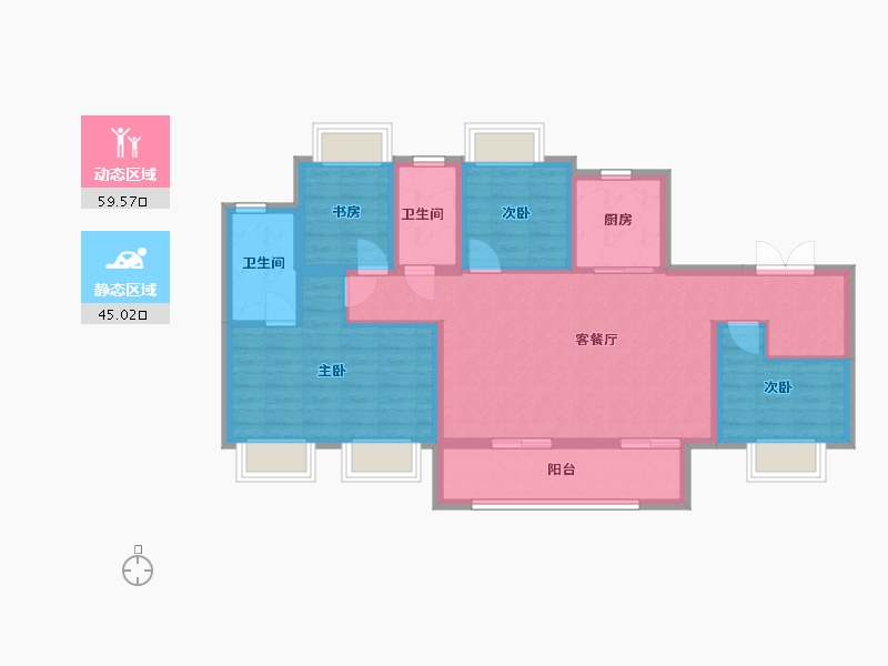 湖北省-武汉市-武汉城建悦享湖璟-93.14-户型库-动静分区