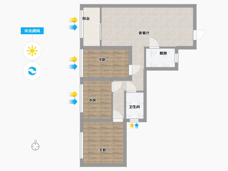 广东省-深圳市-幸福海-62.97-户型库-采光通风