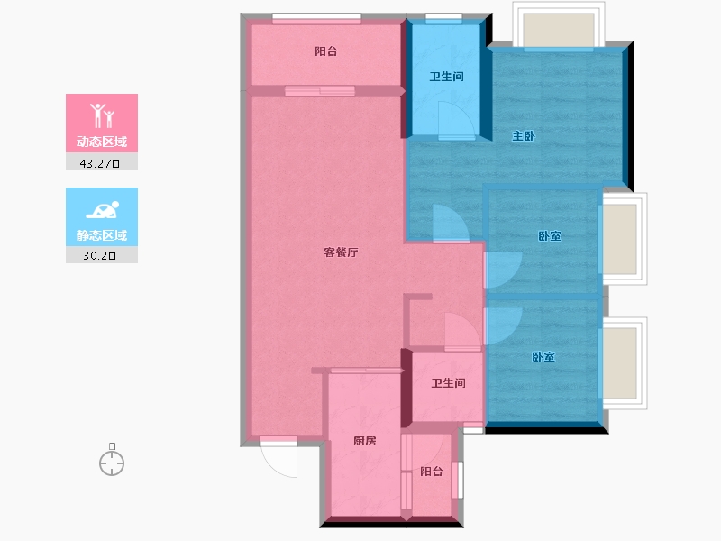 广东省-深圳市-宏发悦见公园里-64.94-户型库-动静分区