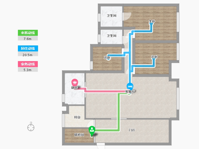 广东省-深圳市-东郡百仕达花园(四期)-108.28-户型库-动静线