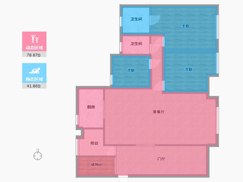 广东省-深圳市-东郡百仕达花园(四期)-108.28-户型库-动静分区