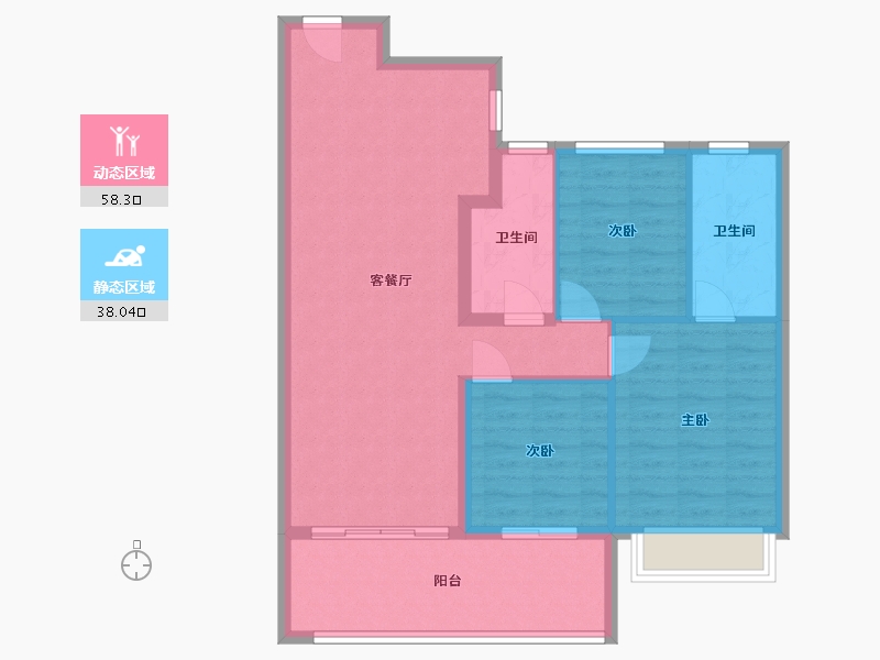 江苏省-苏州市-保利天汇-87.25-户型库-动静分区