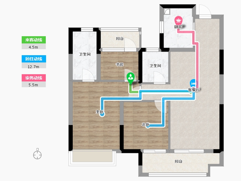 江苏省-苏州市-云溪华庭-79.20-户型库-动静线