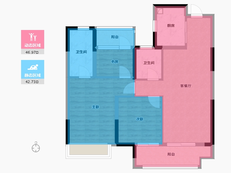 江苏省-苏州市-云溪华庭-79.20-户型库-动静分区