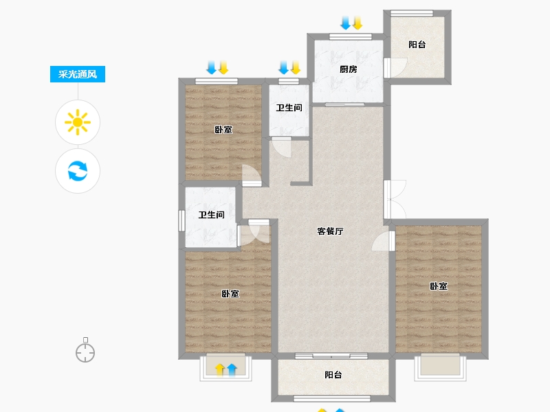 甘肃省-兰州市-石油小区-136.84-户型库-采光通风