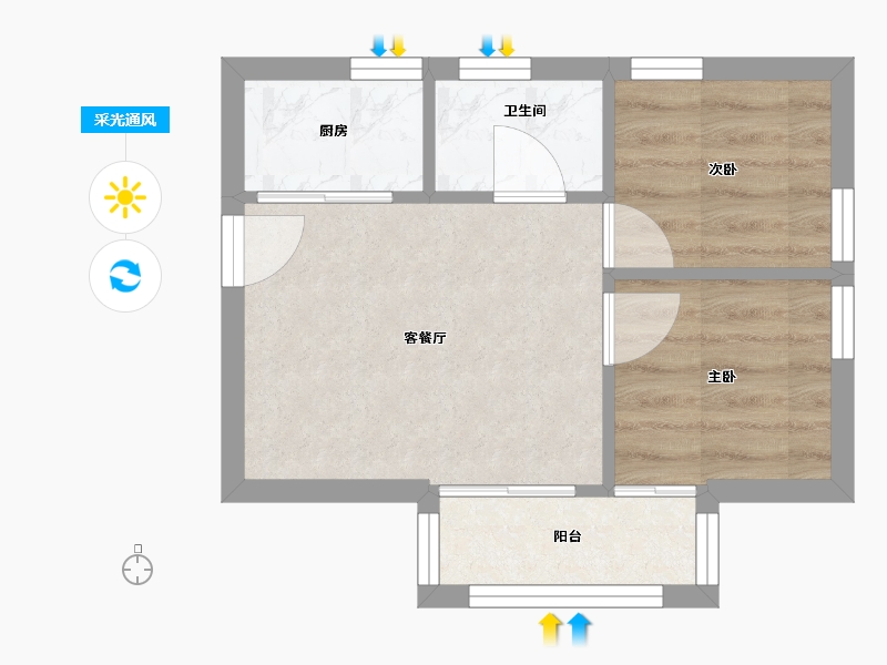 广东省-深圳市-翠竹苑-39.20-户型库-采光通风