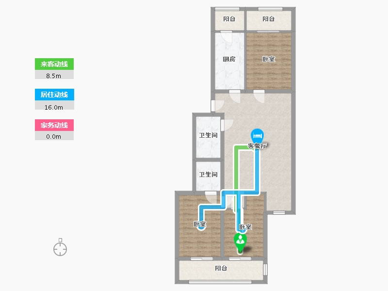 北京-北京市-香山新园-120.00-户型库-动静线