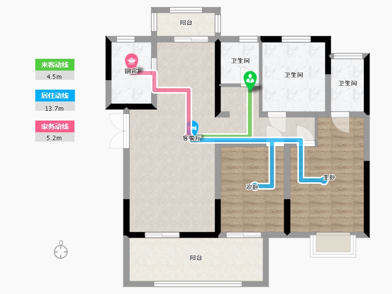 河南省-焦作市-建业未来城-90.40-户型库-动静线