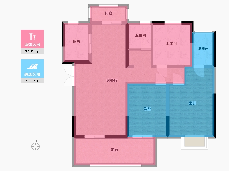 河南省-焦作市-建业未来城-90.40-户型库-动静分区