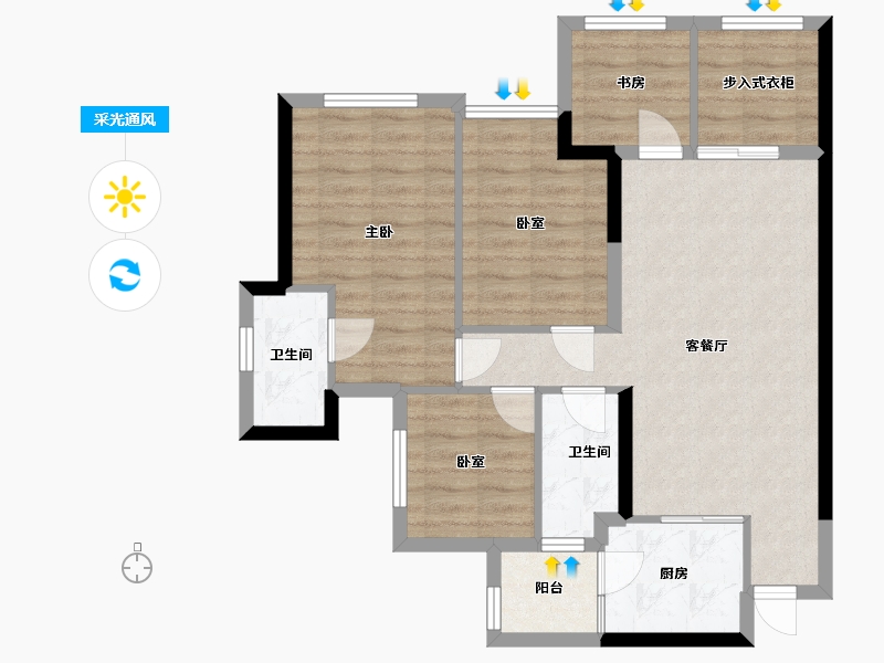 贵州省-贵阳市-上官華府-82.28-户型库-采光通风