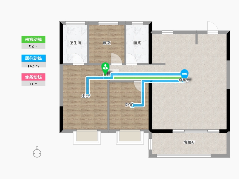 江苏省-苏州市-龙湖御湖境-91.48-户型库-动静线