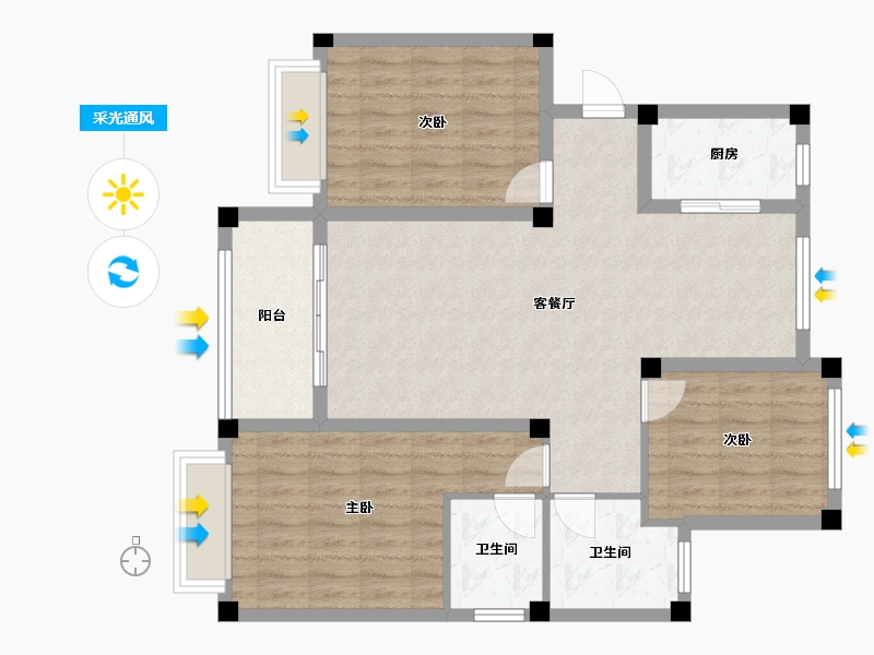 山东省-威海市-海泰庄园-100.45-户型库-采光通风