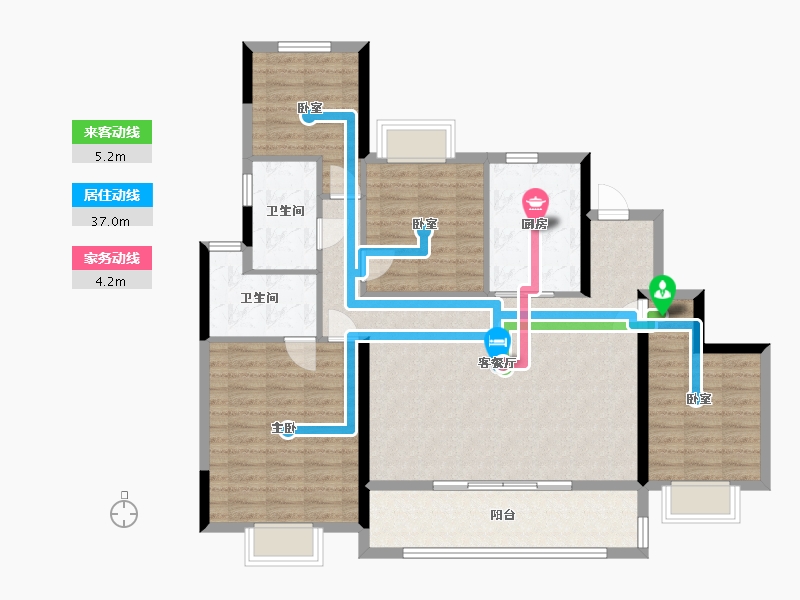 江苏省-苏州市-龙湖御湖境-113.77-户型库-动静线