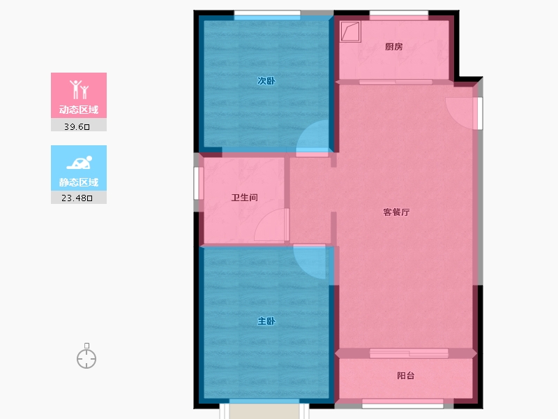 河北省-唐山市-润唐悦府-70.40-户型库-动静分区