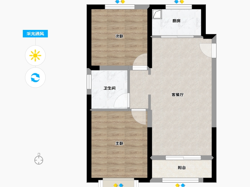 河北省-唐山市-润唐悦府-70.40-户型库-采光通风