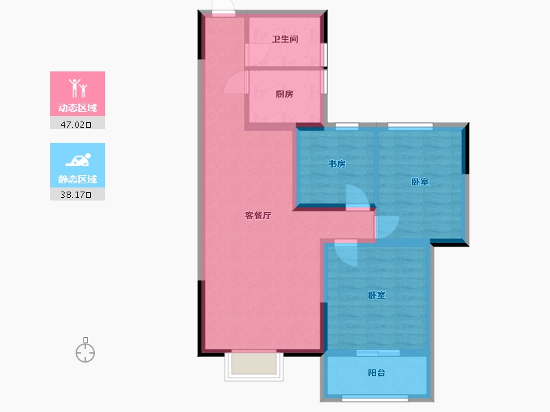 甘肃省-庆阳市-正德铭苑-75.68-户型库-动静分区