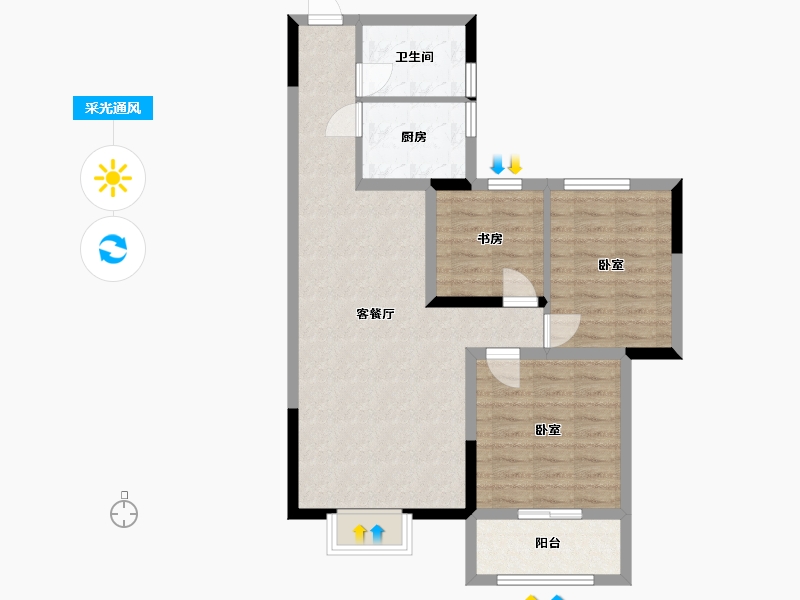 甘肃省-庆阳市-正德铭苑-75.68-户型库-采光通风