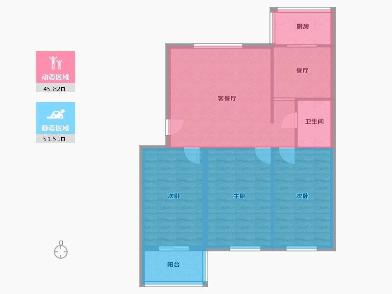 辽宁省-大连市-新春小区-91.20-户型库-动静分区