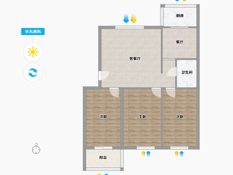 辽宁省-大连市-新春小区-91.20-户型库-采光通风