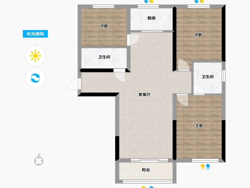 河北省-邢台市-红太府邸-98.00-户型库-采光通风