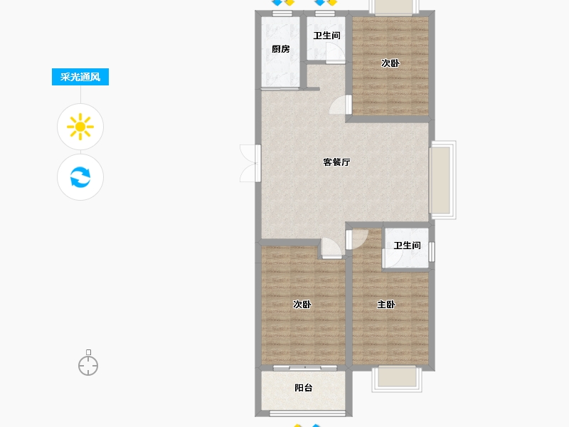 河南省-平顶山市-建安铭苑-98.30-户型库-采光通风