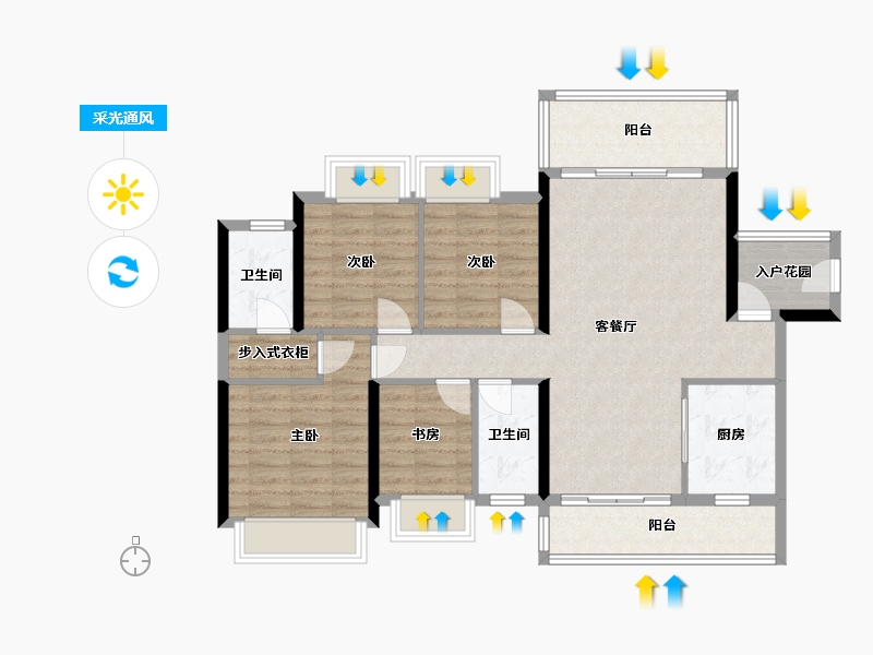 广东省-清远市-佛冈奥园誉景湾-102.73-户型库-采光通风