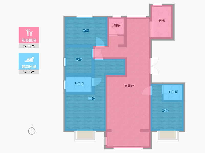 河北省-邢台市-大河时代六号院-116.00-户型库-动静分区