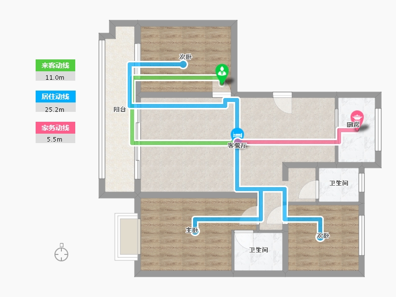 河北省-邯郸市-龙庭华府-96.46-户型库-动静线