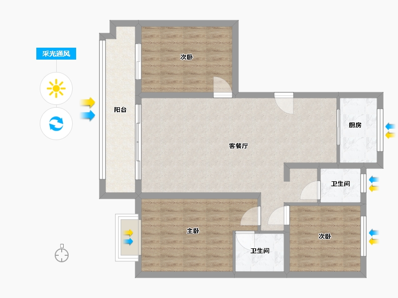 河北省-邯郸市-龙庭华府-96.46-户型库-采光通风