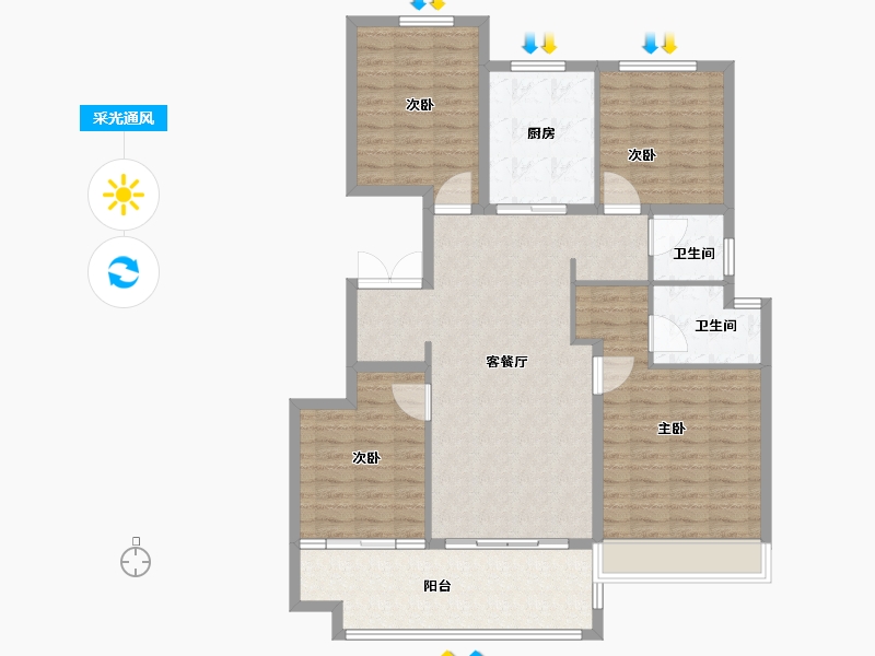 山东省-青岛市-绿地国科健康科技小镇-120.00-户型库-采光通风