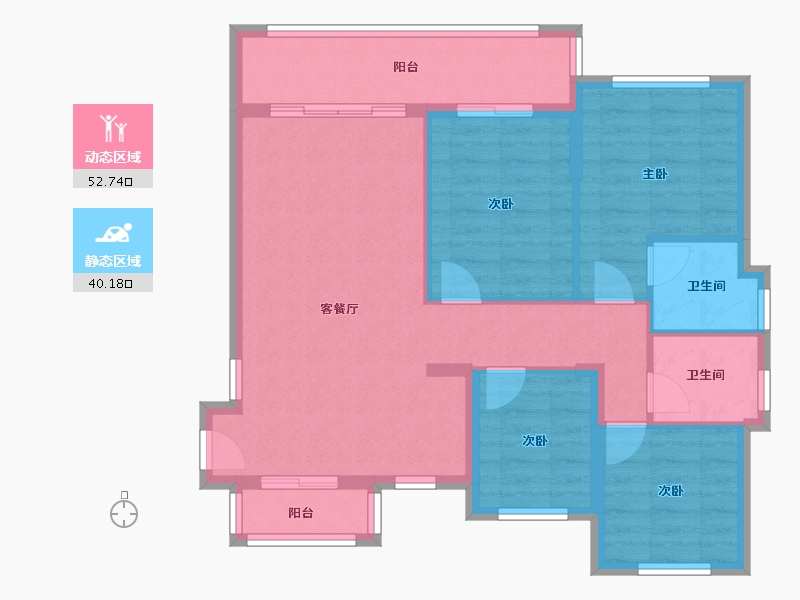 福建省-福州市-连江恒宇国际观澜-83.20-户型库-动静分区