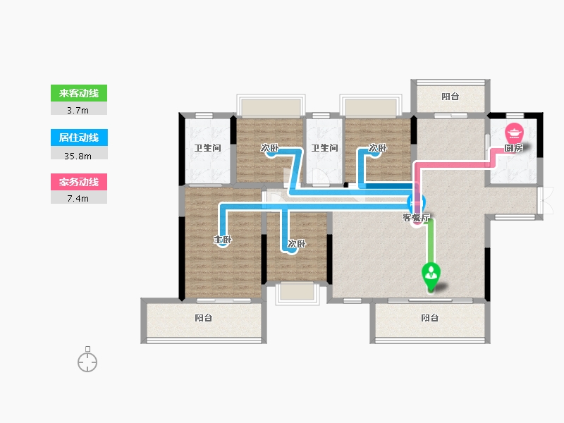 湖南省-邵阳市-乾道魏源壹号院-170.00-户型库-动静线