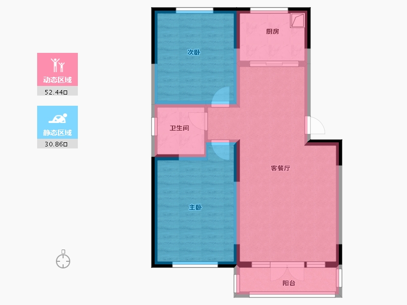 河北省-石家庄市-西三庄-74.01-户型库-动静分区