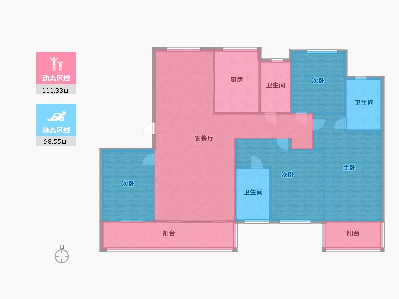 江苏省-盐城市-香苑东园-192.63-户型库-动静分区