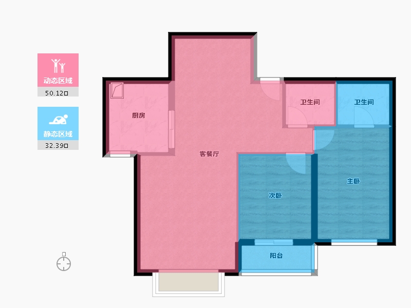 北京-北京市-北京澳洲康都-83.84-户型库-动静分区