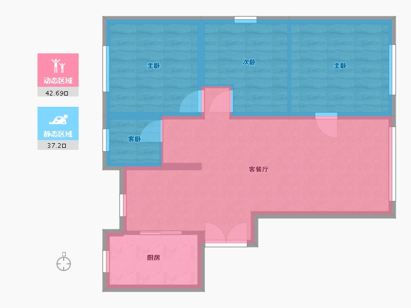 上海-上海市-民乐城颐康名苑-78.00-户型库-动静分区