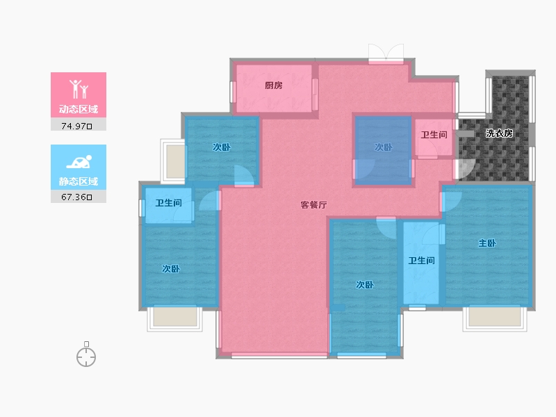 贵州省-遵义市-仁怀雅苑-130.00-户型库-动静分区