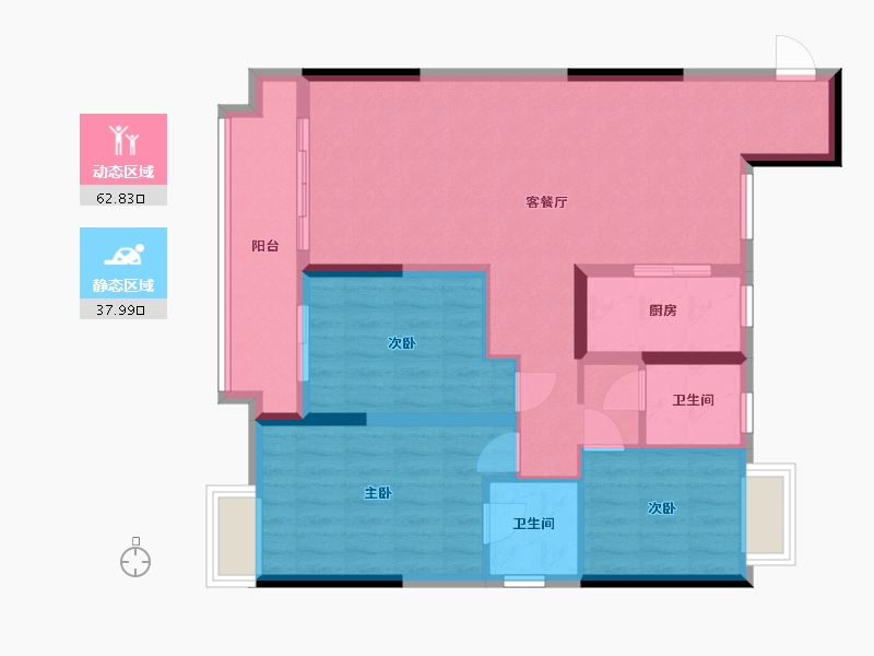 江西省-九江市-嘉园悦湖居-101.60-户型库-动静分区