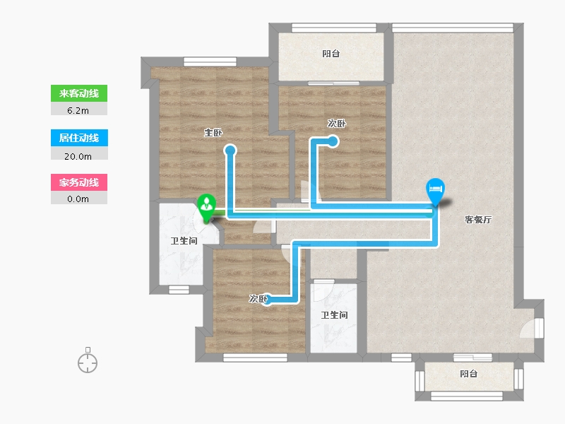 福建省-福州市-连江恒宇国际观澜-76.00-户型库-动静线