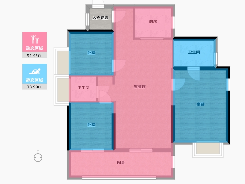 广东省-江门市-锦江国际新城5期-94.08-户型库-动静分区