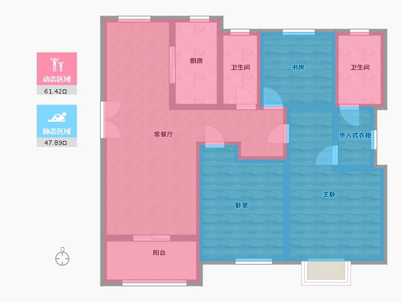 江苏省-宿迁市-泗洪景粼别院-96.00-户型库-动静分区