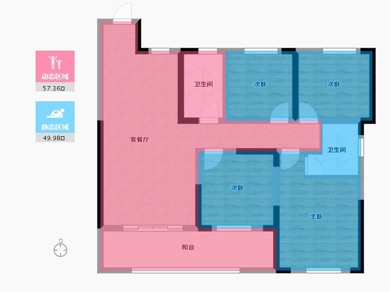 新疆维吾尔自治区-阿克苏地区-公园城-102.53-户型库-动静分区