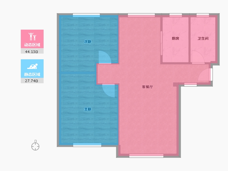 黑龙江省-哈尔滨市-地恒托斯卡纳-81.06-户型库-动静分区