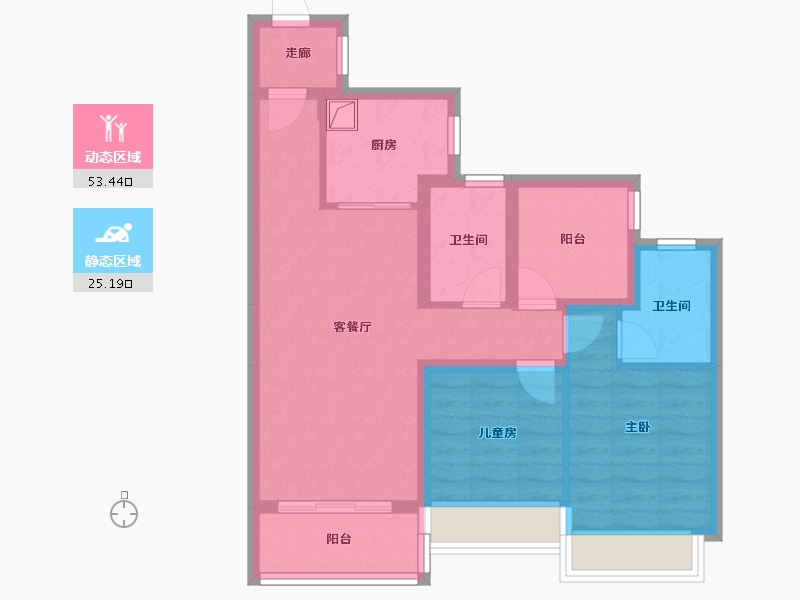 广东省-佛山市-碧桂园天悦湾-71.20-户型库-动静分区