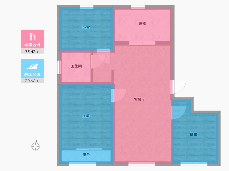 北京-北京市-懋源晟府-66.69-户型库-动静分区