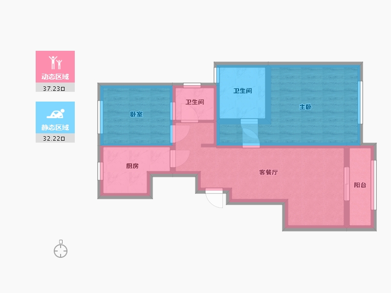 河北省-石家庄市-金地格林郡-60.00-户型库-动静分区