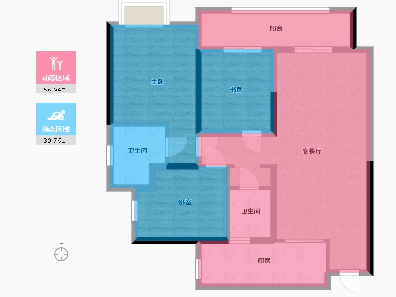 四川省-成都市-圣桦观溪樾-85.60-户型库-动静分区