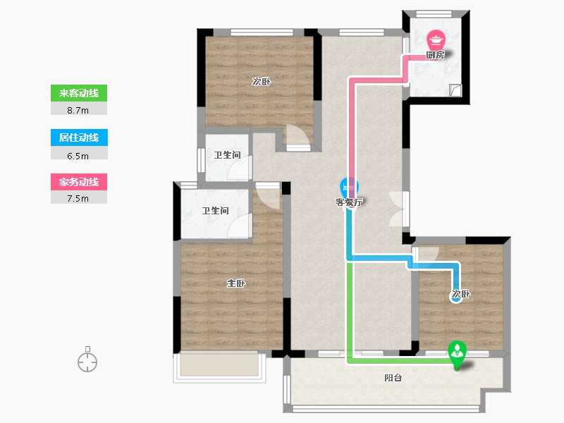 河南省-南阳市-邓州东正颐和府-101.60-户型库-动静线